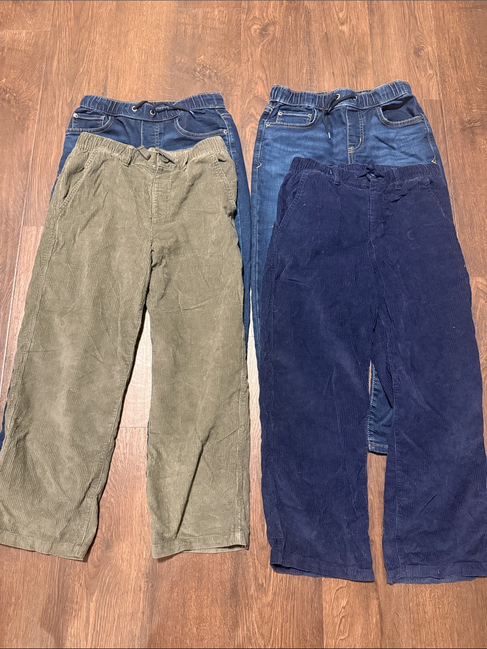 Cat & Jack Olive Green and Navy Corduroy Pull-On Pants
